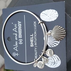 Alex and Ani Seashell Beauty/ Intuition/Luck Silvertone Bracelet